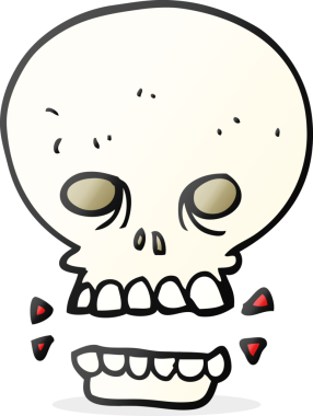 Bir insan tarafından çizilmiş serbest çizim korkunç kafatası.