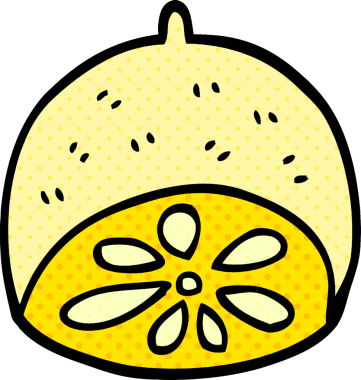 Bir insan tarafından çizilmiş karalama limon meyvesi.