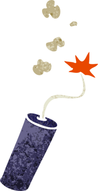 Bir insan tarafından çizilmiş bir dinamit çubuğunun retro karalaması.