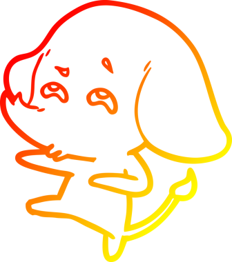 Bir insan tarafından çizilmiş bir filin sıcak çizgi çizimi