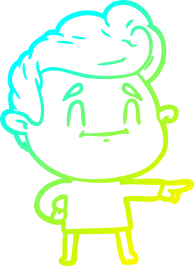 Bir insan tarafından çizilmiş mutlu bir çizgi film karakterinin çizimi.