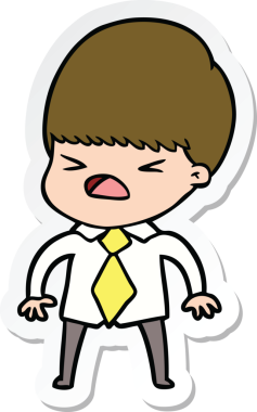 Bir insan tarafından çizilmiş bir karikatür çıkartması.