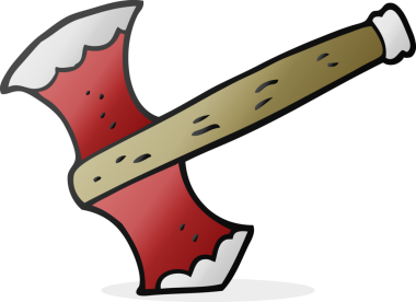 Bir insan tarafından çizilmiş serbest çizim balta.