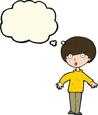 Bir insan tarafından çizilen düşünce baloncuğuyla adamı şaşırtan çizgi film.