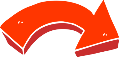 Bir insan tarafından çizilen düz renkli ok çizimi