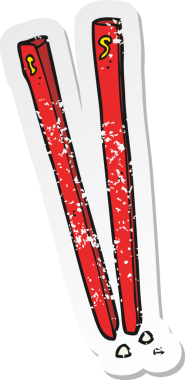 Bir insan tarafından çizilmiş karikatür çubuğunun gerilmiş yapıştırması.