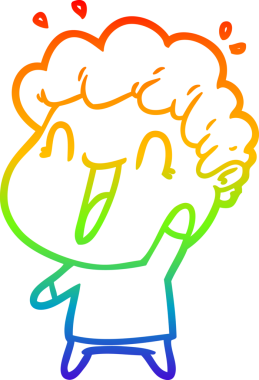 Bir insan tarafından çizilmiş mutlu bir adamın çizgi çizimi.