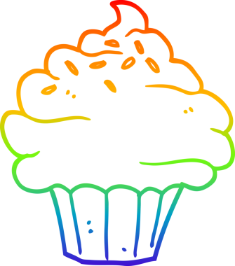 Gökkuşağı gradyan çizgisi bir insan tarafından çizilmiş bir kek.