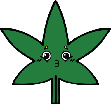 Bir insan tarafından çizilmiş marihuana yaprağı karikatürü.