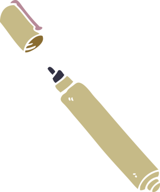 Bir insan tarafından çizilmiş karalama ofis kalemi.