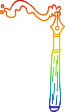 gökkuşağı gradyan çizgi çizimi bir insan tarafından çizilmiş mürekkep kalemi