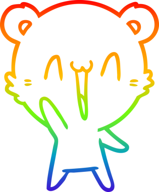 gökkuşağı gradyanı çizimi bir insan tarafından çizilmiş mutlu ayı karikatürü