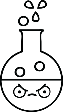 Bir insan tarafından çizilmiş bir test tüpünün çizgi çizimi