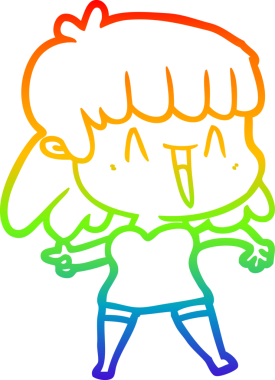 gökkuşağı gradyan çizimi bir insan tarafından çizilmiş bir karikatür kadın