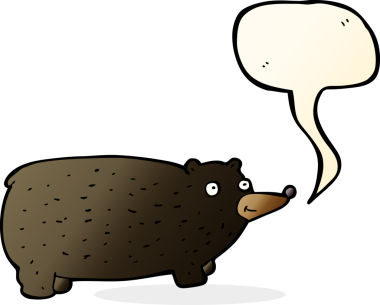 Bir insan tarafından çizilmiş komik bir çizgi film ayısı.