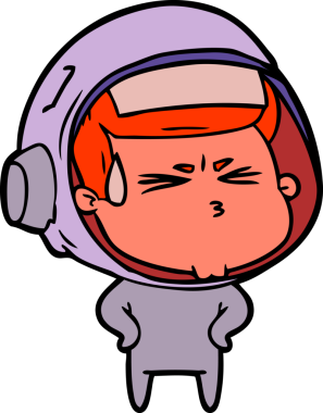 Çizgi film bir insan tarafından çizilmiş astronot.