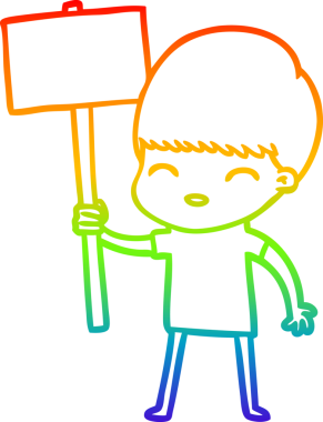 gökkuşağı gradyanı çizimi bir insan tarafından çizilmiş mutlu bir çizgi film çocuğu