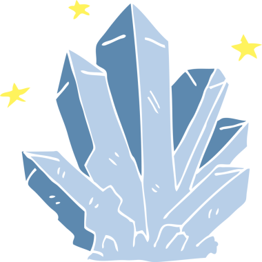 karikatür sihirli kristal bir insan tarafından çizildi