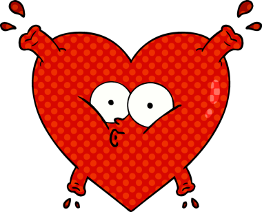 Bir insan tarafından çizilmiş karikatür kalp.