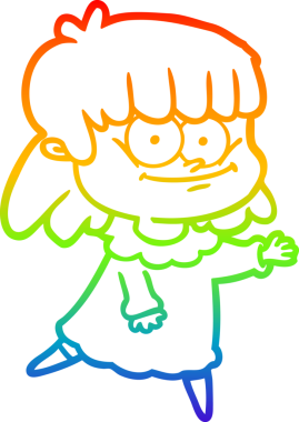 Bir insan tarafından çizilmiş gülümseyen bir karikatür çizimi.