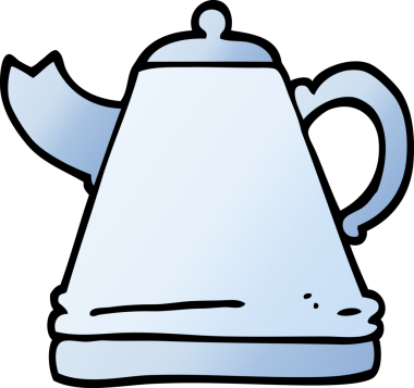 Bir insan tarafından çizilmiş vektör gradyan çizim çaydanlığı