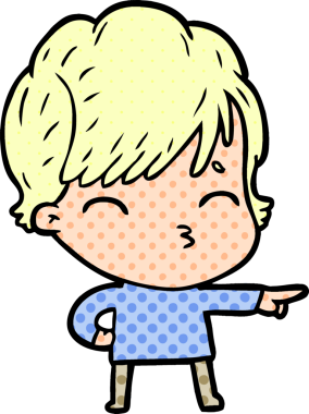 Bir insan tarafından çizilmiş bir çizgi film kadını.