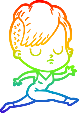 gökkuşağı gradyan çizimi bir insan tarafından çizilmiş bir karikatür kadın