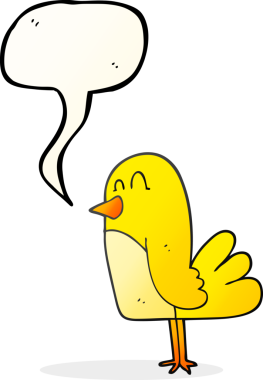 Bir insan tarafından çizilmiş serbest konuşma balonu karikatür kuşu