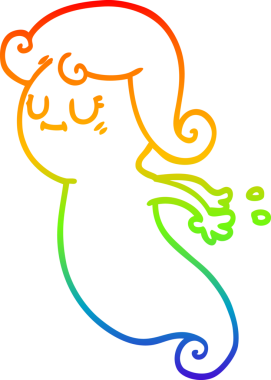 Bir insan tarafından çizilmiş bir çizgi film hayaletinin çizimi.