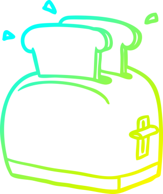 Bir insan tarafından çizilmiş tost makinesinin soğuk gradyan çizgisi.