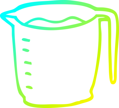 Bir insan tarafından çizilen karikatür sürahisinin soğuk gradyan çizimi