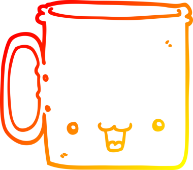 Bir insanın çizdiği çizgi film bardağının sıcak gradyan çizgisi.