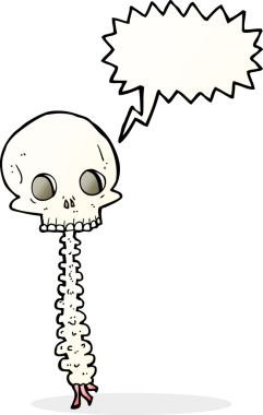 Bir insanın çizdiği konuşma baloncuğu olan ürkütücü karikatür.