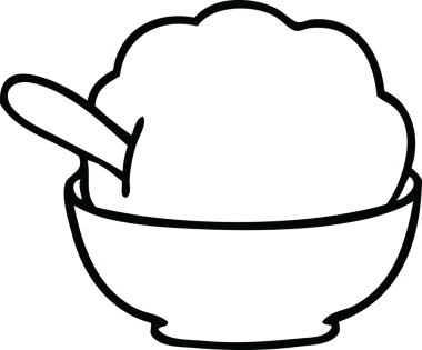 Bir insan tarafından çizilmiş tuhaf çizgi film dondurma kasesi.