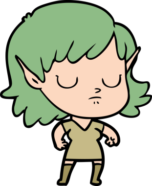 Bir insan tarafından çizilmiş bir elf kızı.