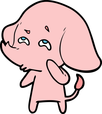 Bir insan tarafından çizilmiş karikatür fili