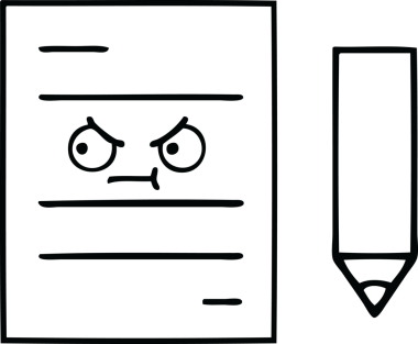 Bir insan tarafından çizilmiş bir test kağıdının çizgi çizimi