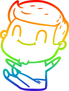 Bir insan tarafından çizilmiş gökkuşağı gradyan çizgi çizimi.