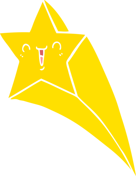 Bir insan tarafından çizilmiş düz renkli çizgi film yıldızı