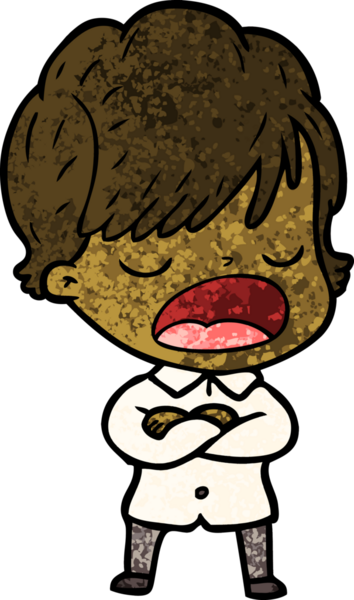 Bir insan tarafından çizilmiş bir karikatür kadın konuşuyor.