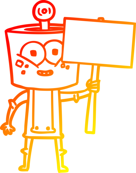 Bir insan tarafından çizilmiş mutlu bir çizgi robot çizimi