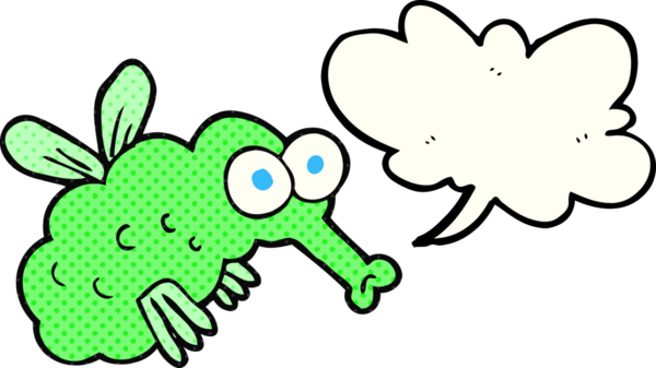 Bir insan tarafından çizilmiş serbest çizilmiş çizgi roman konuşma balonu sineği.