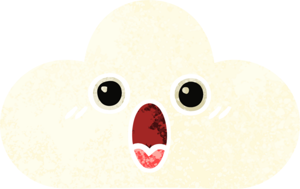 Bir insan tarafından çizilmiş bir bulutun retro çizim tarzı karikatürü