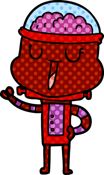 Bir insan tarafından çizilmiş mutlu çizgi film robotu