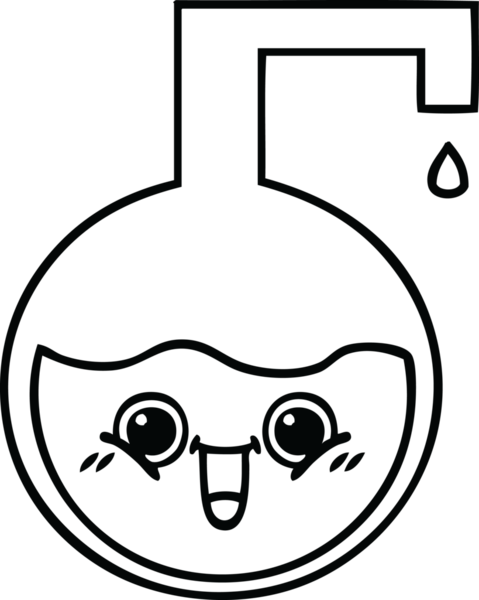 Bir insan tarafından çizilmiş bir bilim deneyinin çizgi çizimi