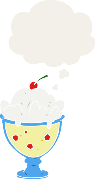 Düşünce baloncuklu karikatür tatlısını bir insan çizmiş.