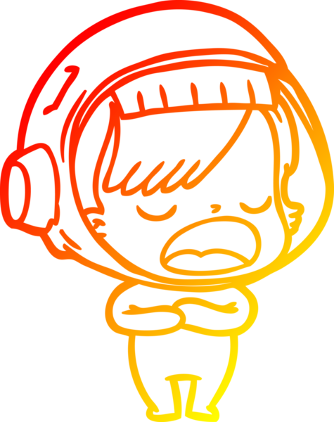 Bir insan tarafından çizilmiş bir karikatür astronot kadın çizimi.