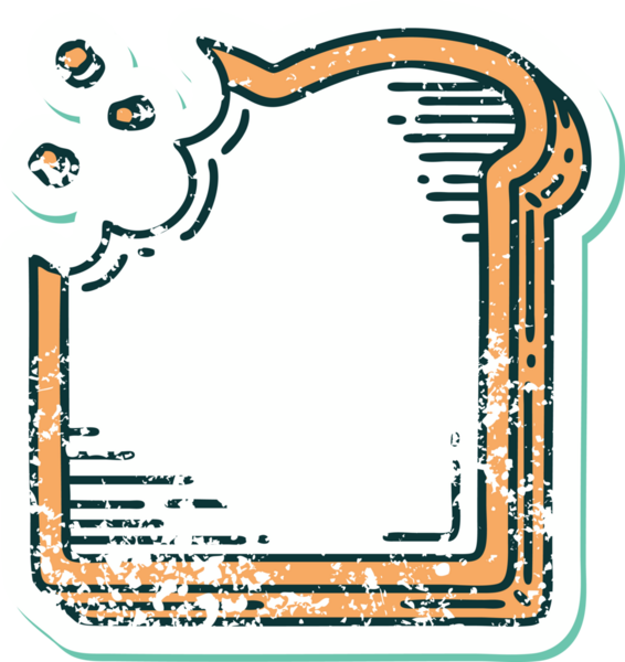 Bir insan tarafından çizilmiş bir ekmek diliminin sembolik dövmeli görüntüsü.