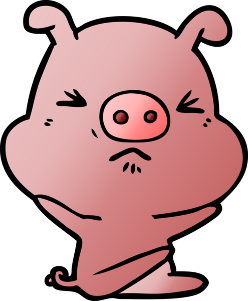 Bir insan tarafından çizilmiş kızgın domuz çizgi filmi.