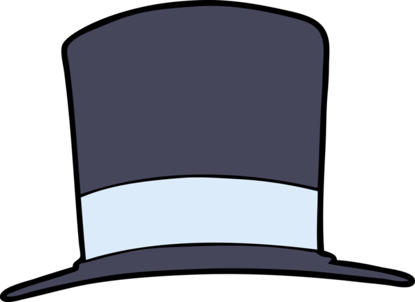 Bir insan tarafından çizilmiş silindir şapka.